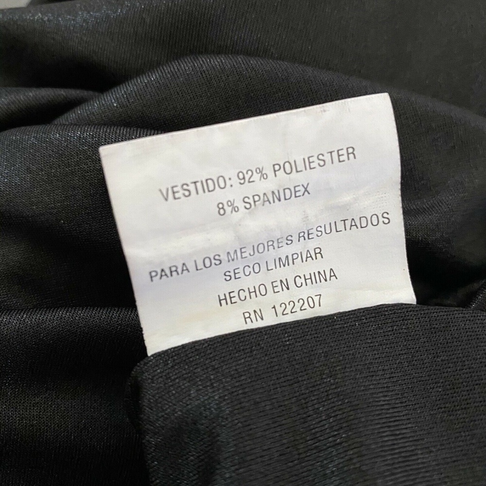 Essentials By Abs Black Drape Neck Mini Dress M - image 8